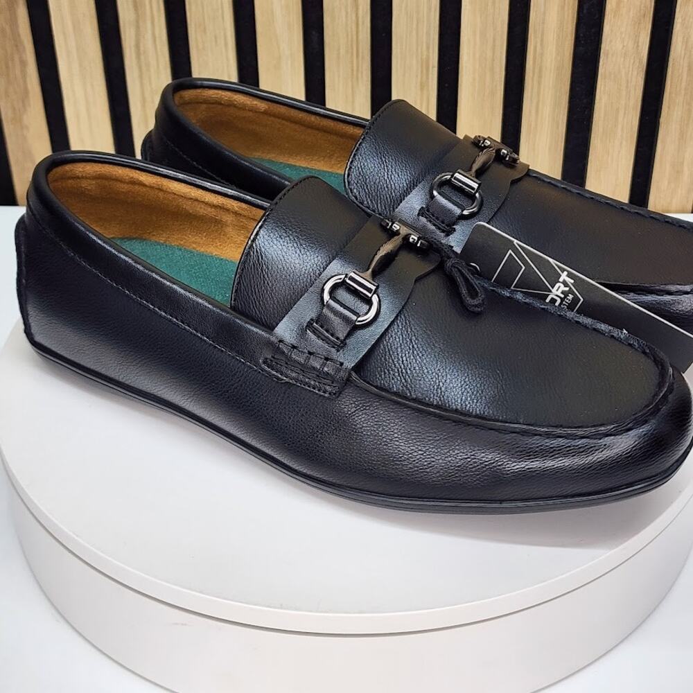 NEW - Vance Co Charles Men’s Driving Loafers Black Slip On Shoes - Size 9.5